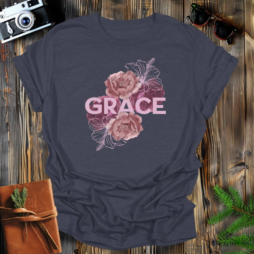 MyDesigns Physical Item Dark Heather / S Grace in Roses T-Shirt