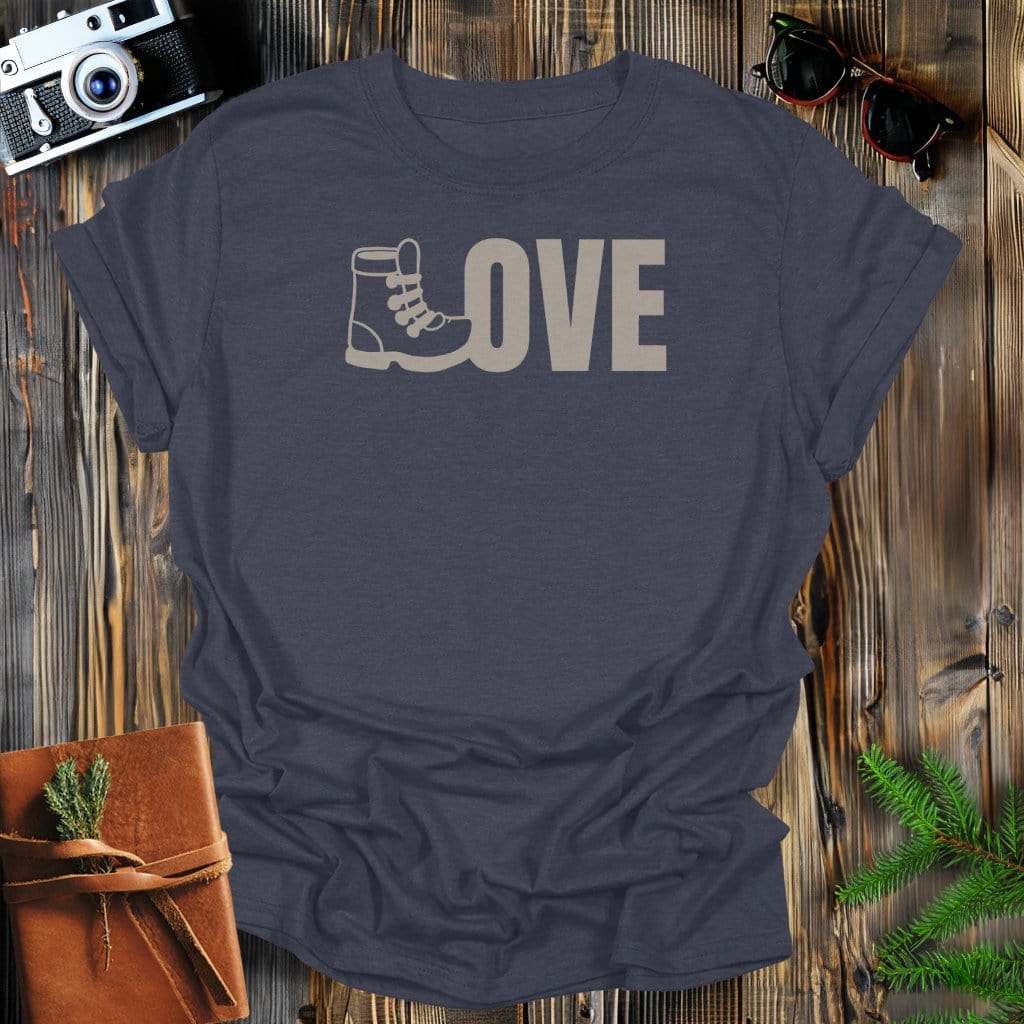 MyDesigns Physical Item Dark Heather / S Love Hiking Boot T-Shirt