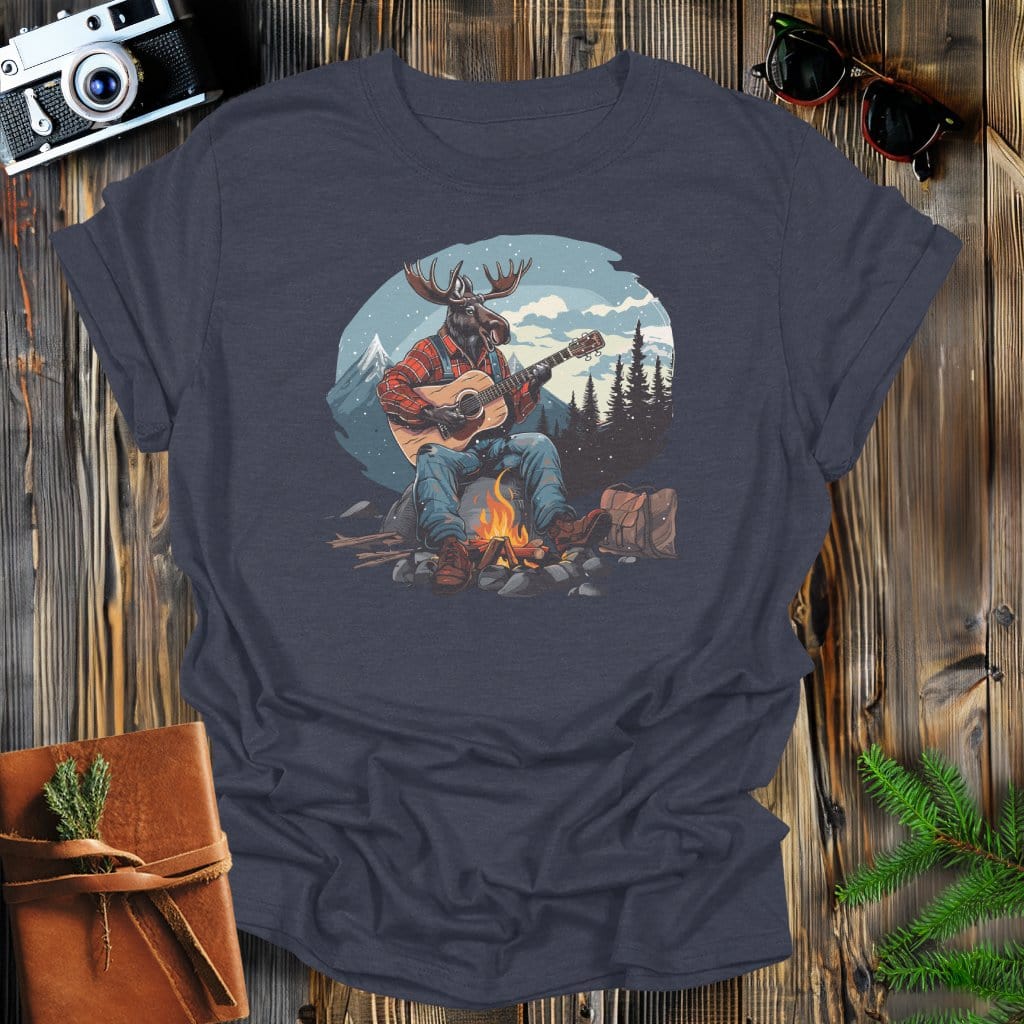 MyDesigns Physical Item Dark Heather / S Snowy Moose Mountain Jam T-Shirt