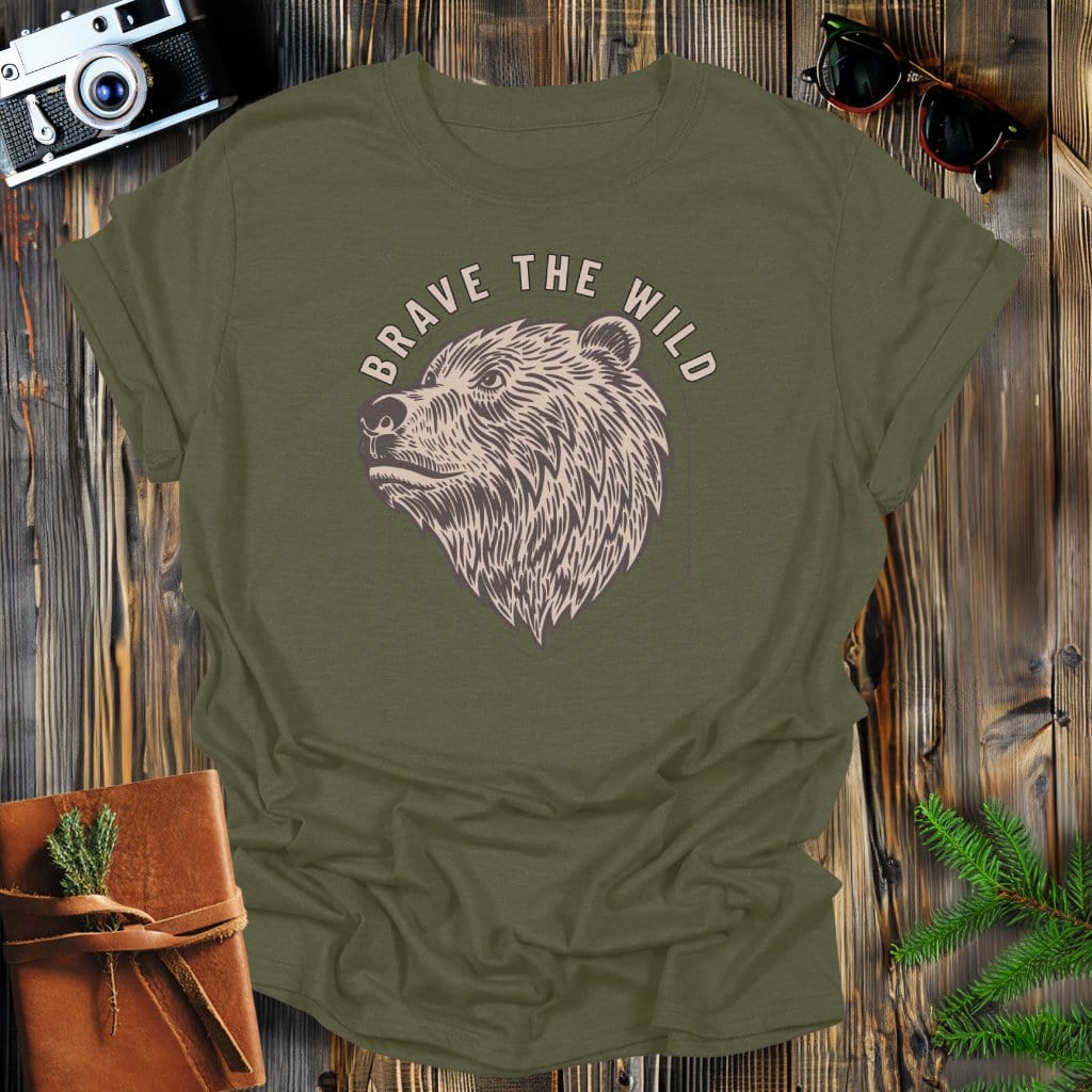 MyDesigns Physical Item Military Green / S Brave The Wild T-Shirt