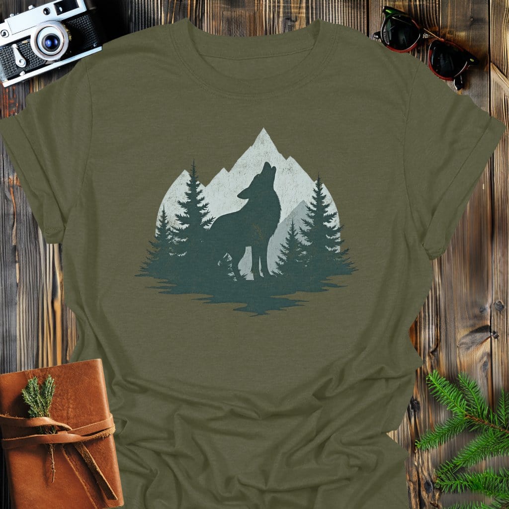 MyDesigns Physical Item Military Green / S Howl to the Peaks T-Shirt