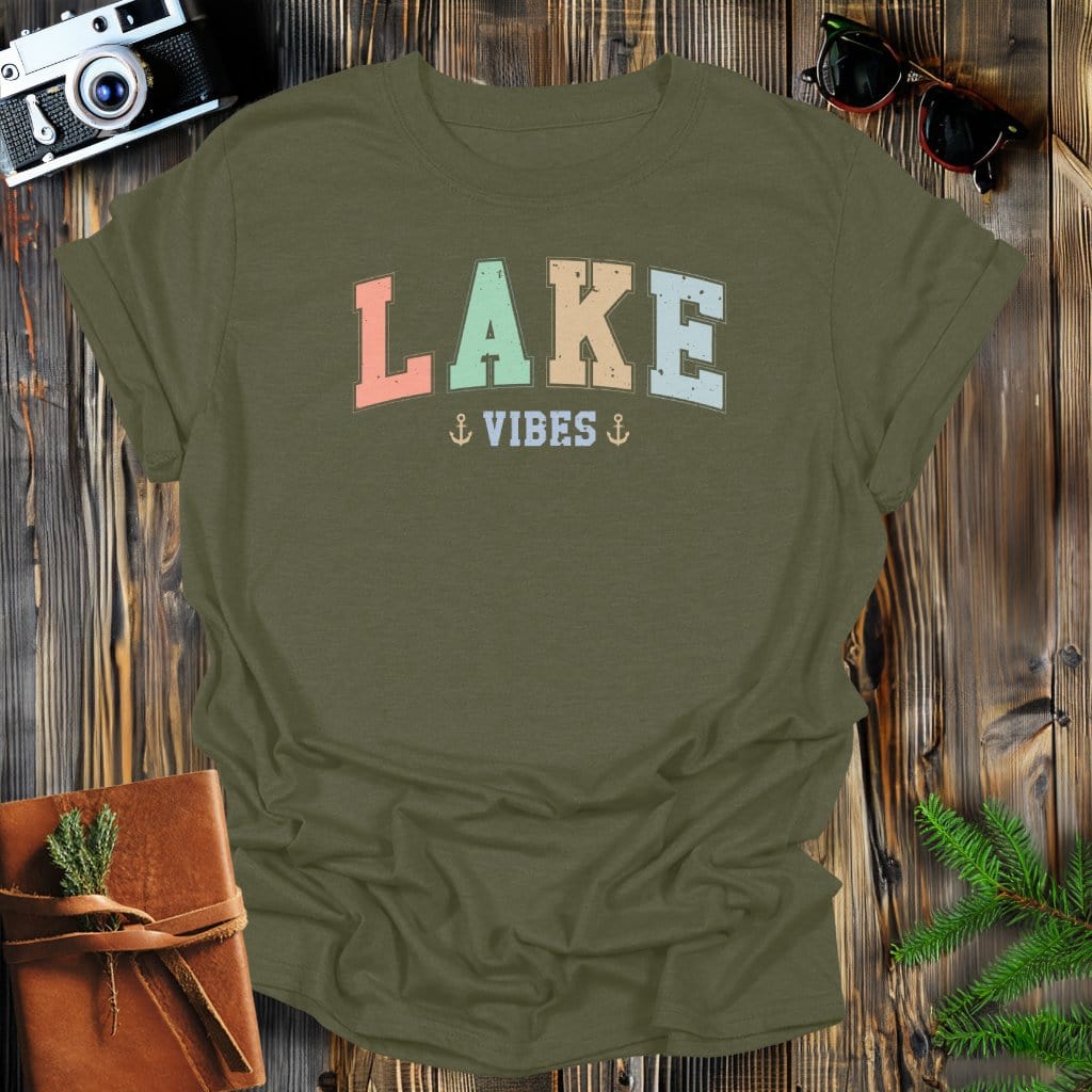 MyDesigns Physical Item Military Green / S Lake Vibes T-Shirt