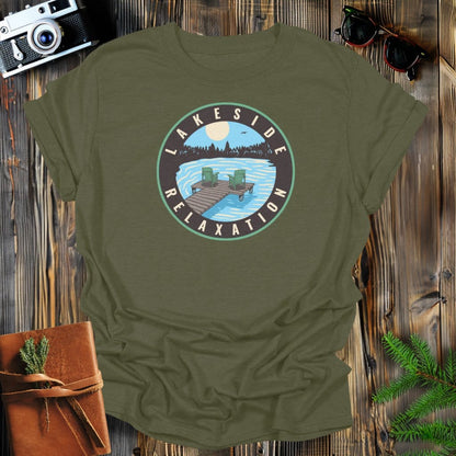 MyDesigns Physical Item Military Green / S Lakeside Relaxation Sunset T-Shirt