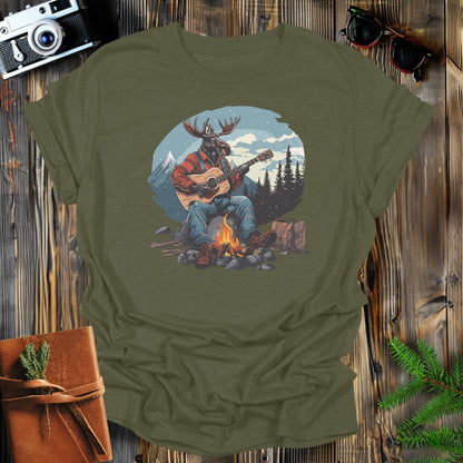 MyDesigns Physical Item Military Green / S Snowy Moose Mountain Jam T-Shirt