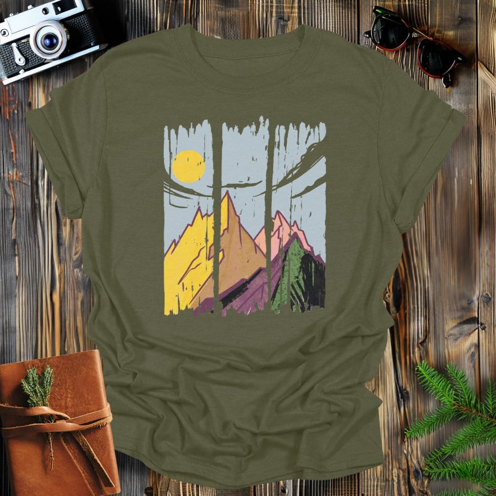 MyDesigns Physical Item Military Green / S Sunset Peaks T-Shirt