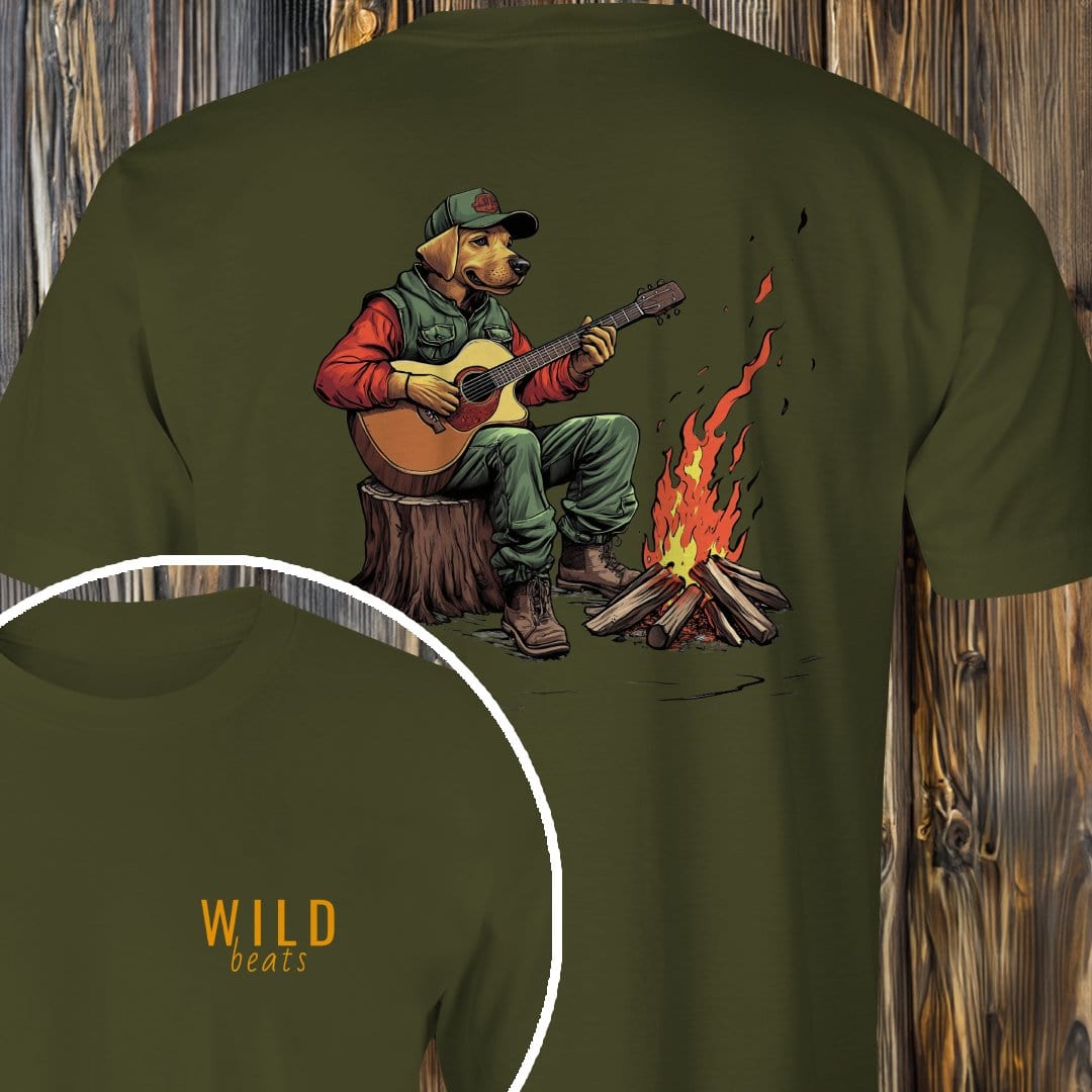 MyDesigns Physical Item Military Green / S Yellow Lab Campfire Jam T-Shirt