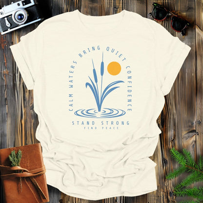 MyDesigns Physical Item Natural / S Calm Waters Bring Quiet Confidence Cattail Sunset T-Shirt