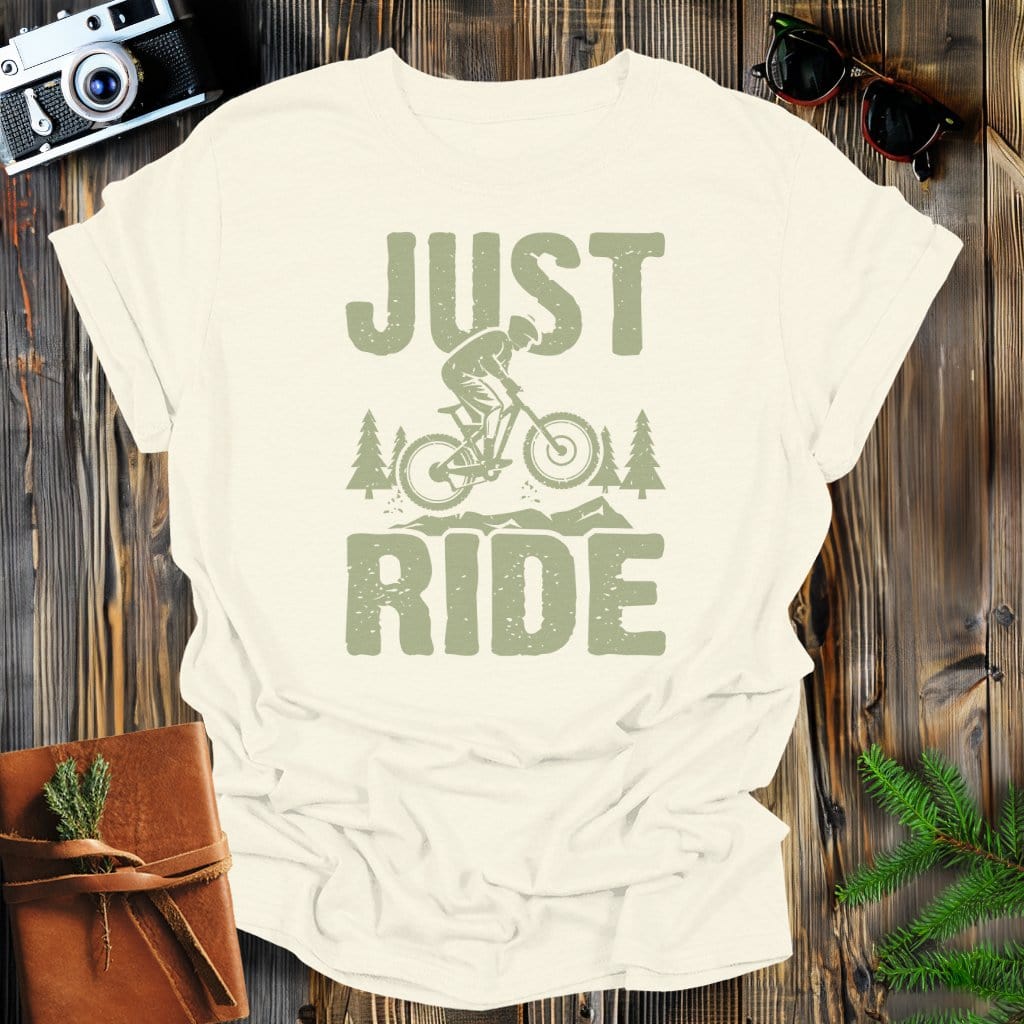 MyDesigns Physical Item Natural / S Just Ride Mountain Bikes T-Shirt