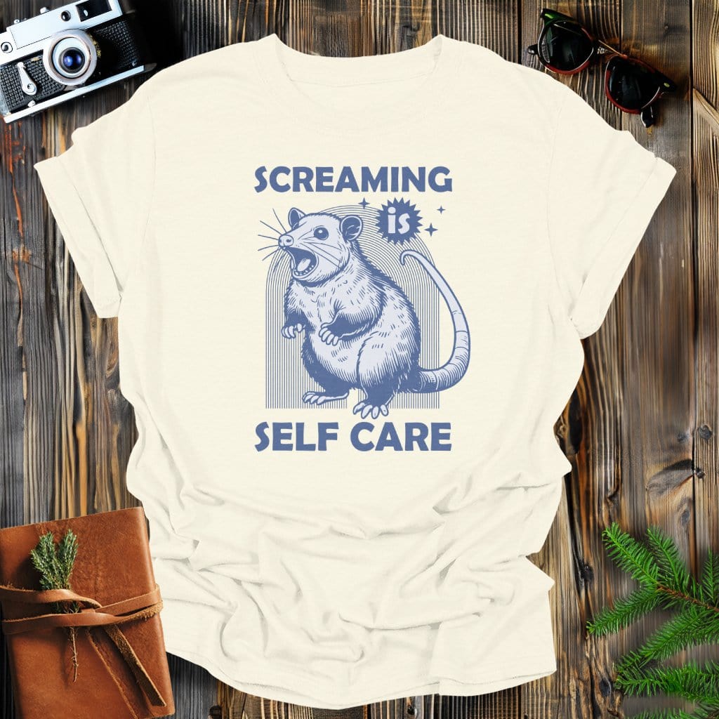 MyDesigns Physical Item Natural / S Screaming is Self Care Rat T-Shirt