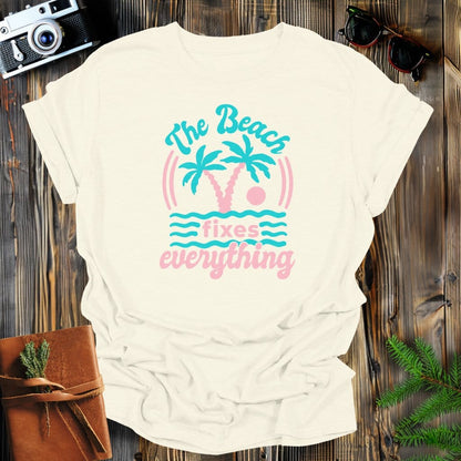 MyDesigns Physical Item Natural / S The Beach Fixes Everything 90s Style Long Sleeve T-Shirt