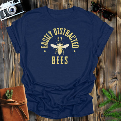 MyDesigns Physical Item Navy / S Easily Distracted By Bees T-Shirt