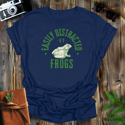 MyDesigns Physical Item Navy / S Easily Distracted By Frogs T-Shirt