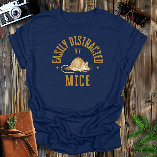 MyDesigns Physical Item Navy / S Easily Distracted By Mice T-Shirt