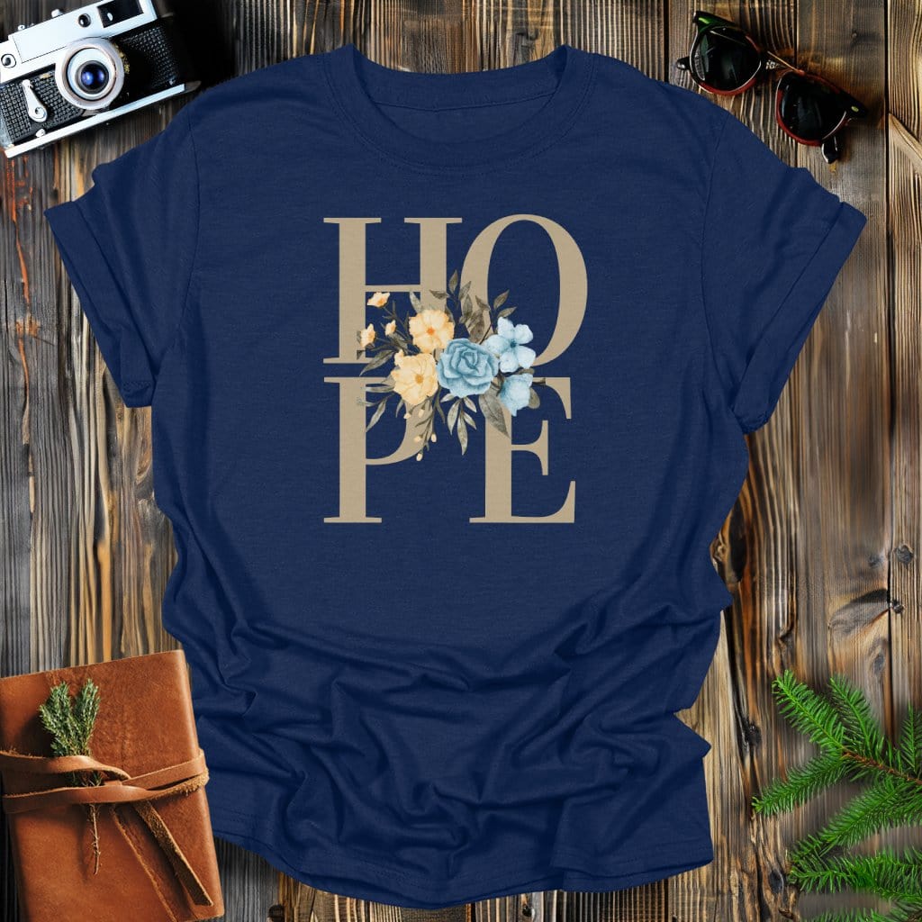 MyDesigns Physical Item Navy / S Flower Hope T-Shirt