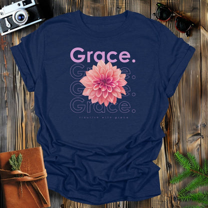 MyDesigns Physical Item Navy / S Grace & Flowers T-Shirt