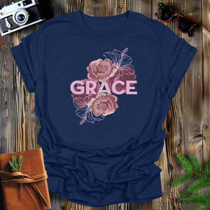 MyDesigns Physical Item Navy / S Grace in Roses T-Shirt