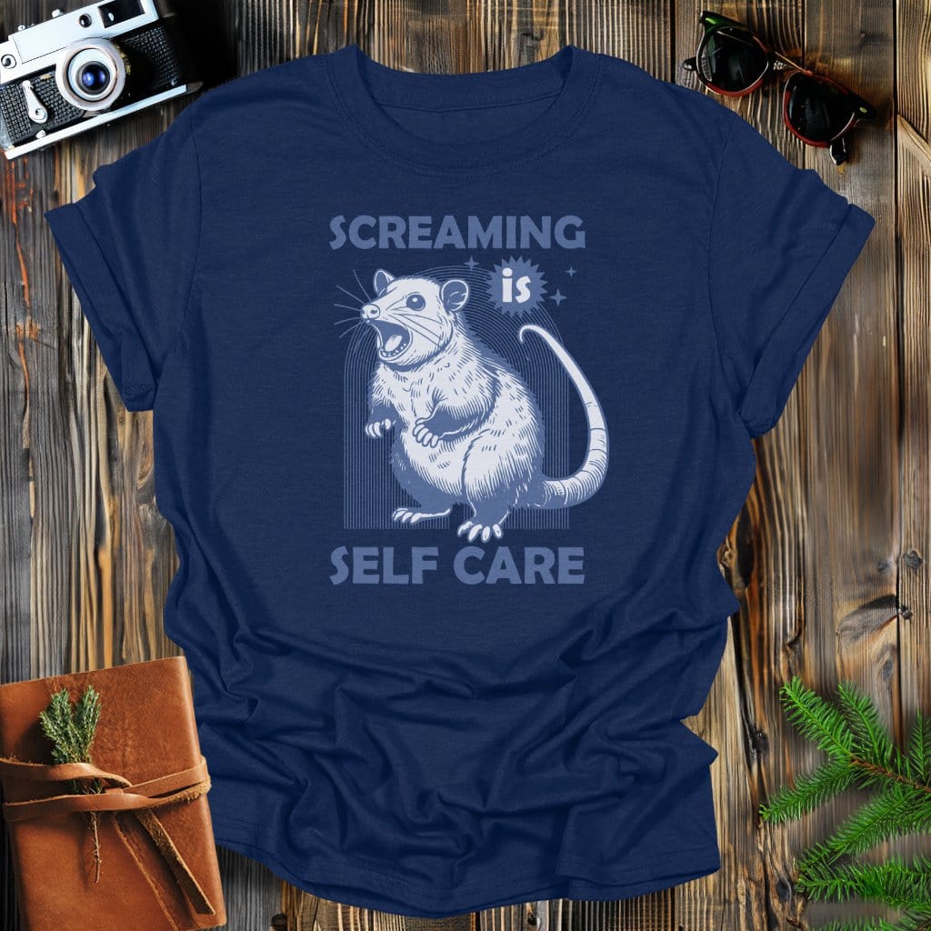 MyDesigns Physical Item Navy / S Screaming is Self Care Rat T-Shirt