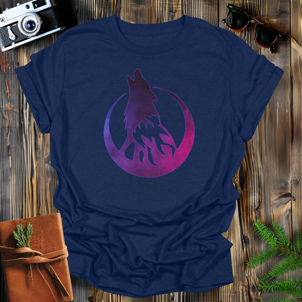 MyDesigns Physical Item Navy / S Smokey Howling Wolf T-Shirt