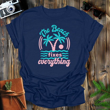 MyDesigns Physical Item Navy / S The Beach Fixes Everything 90s Style Long Sleeve T-Shirt