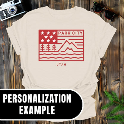 MyDesigns Physical Item Personalized Mountain Flag T-Shirt