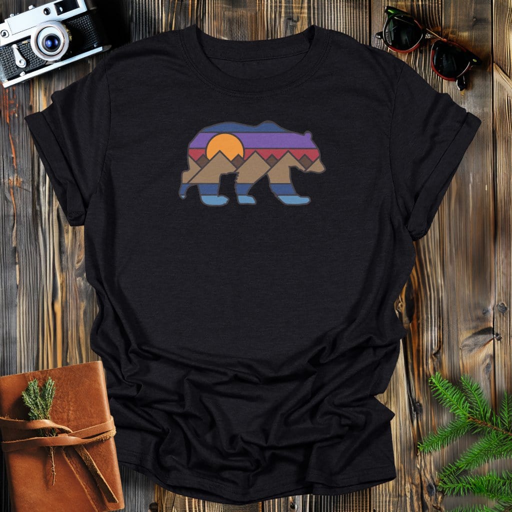 MyDesigns Physical Item S / Black Bear Sunset T-Shirt