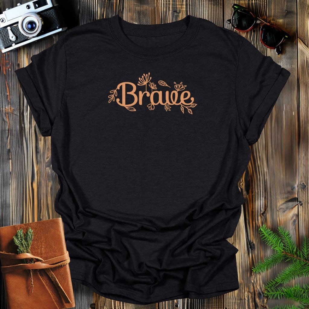 MyDesigns Physical Item S / Black Brave Floral T-Shirt