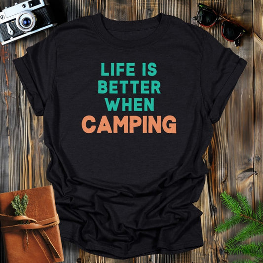 MyDesigns Physical Item S / Black Camping Life T-Shirt