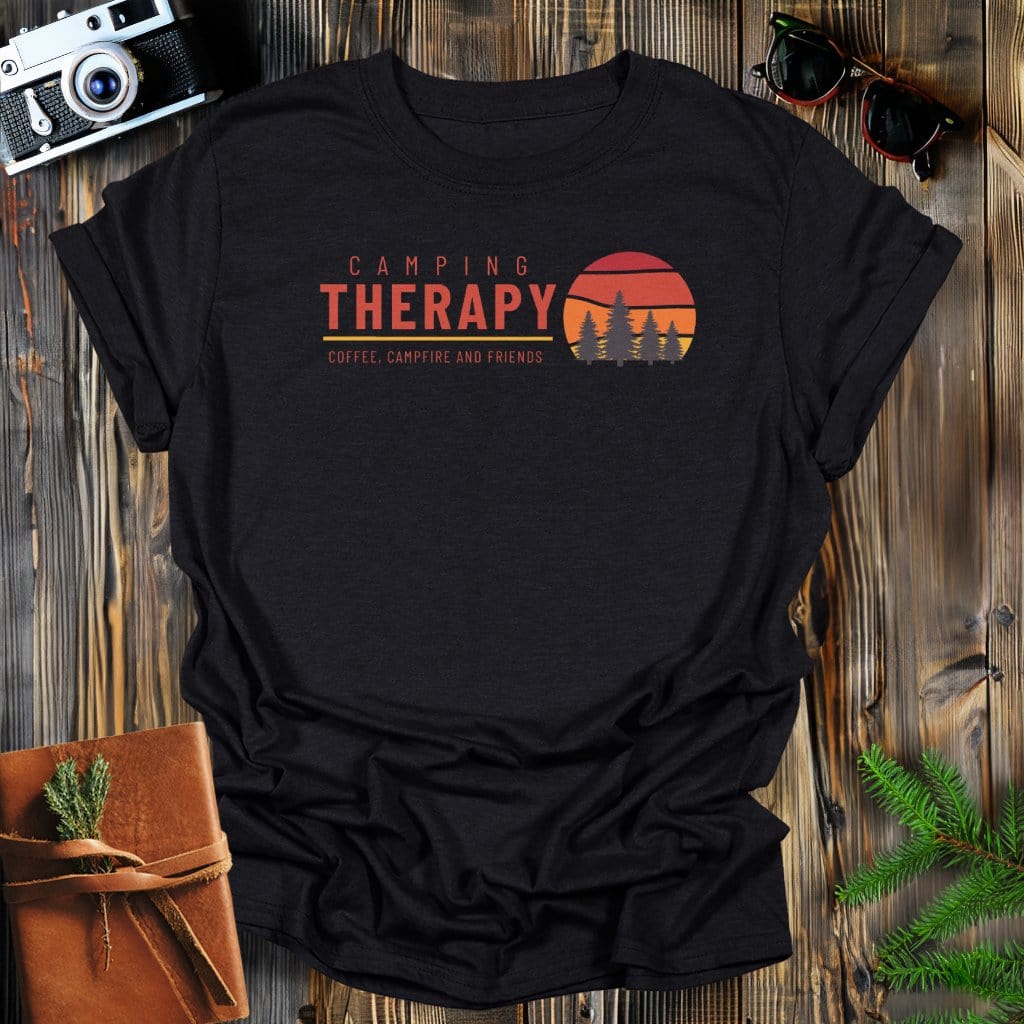 MyDesigns Physical Item S / Black Camping Therapy T-Shirt