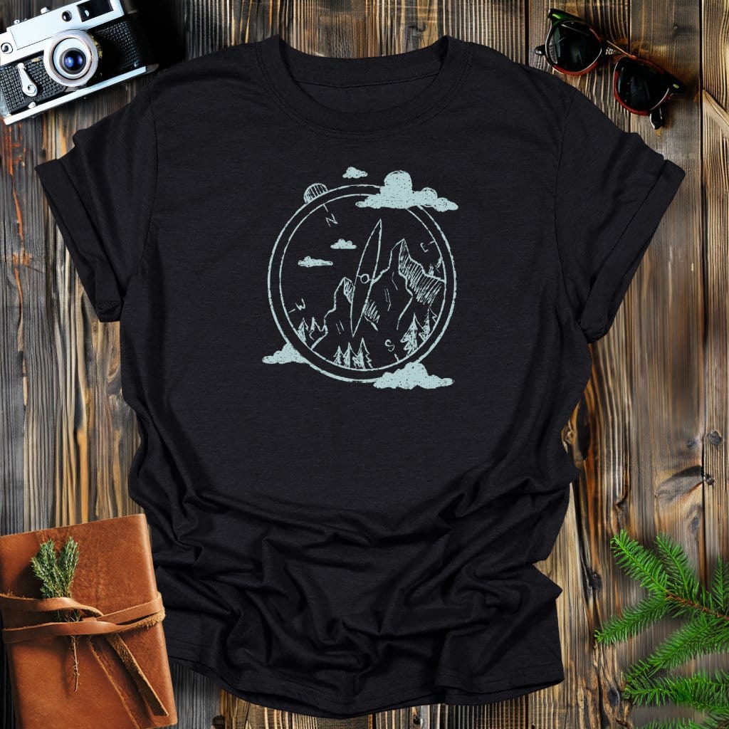 MyDesigns Physical Item S / Black Compass In The Clouds Long Sleeve T-Shirt