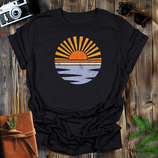 MyDesigns Physical Item S / Black Distressed Sunset T-Shirt