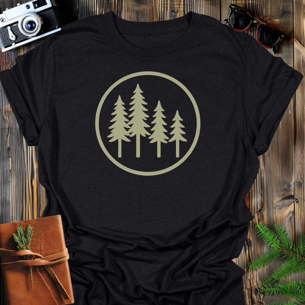 Evergreen Family T-Shirt In S / Black Lightweight adventure tee for outdoor lovers Perfect for hiking camping or road trips Made from soft breathable cotton for all-day comfort Ideal for nature lovers and adventurers FAYO Threads outdoor apparel remember Fun Awaits You Outside