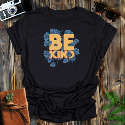 MyDesigns Physical Item S / Black Floral Be Kind Long Sleeve T-Shirt