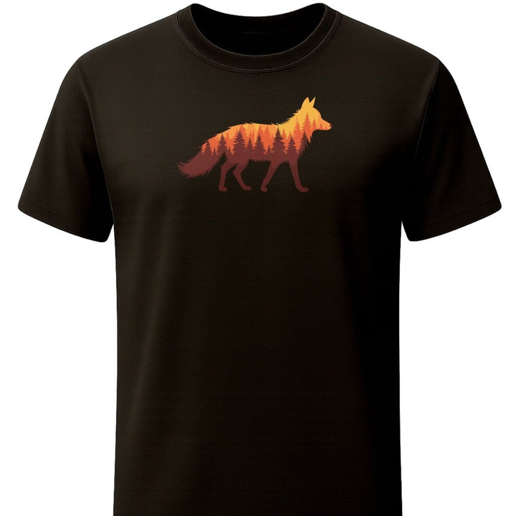 Forest Fox T-Shirt In S / Black Lightweight adventure tee for outdoor lovers Perfect for hiking camping or road trips Made from soft breathable cotton for all-day comfort Ideal for nature lovers and adventurers FAYO Threads outdoor apparel remember Fun Awaits You Outside