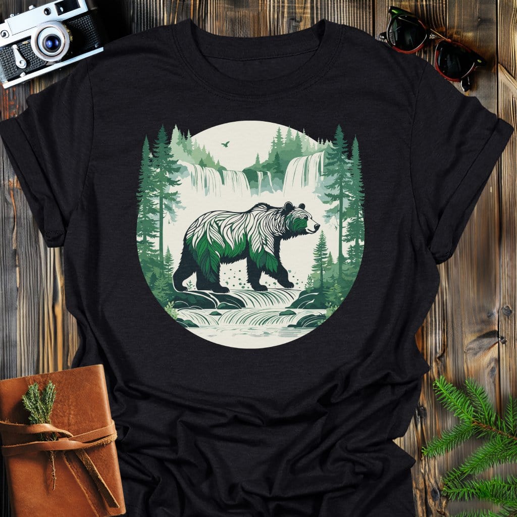 Forest Guardian T-Shirt In Black / S Lightweight adventure tee for outdoor lovers Perfect for hiking camping or road trips Made from soft breathable cotton for all-day comfort Ideal for nature lovers and adventurers FAYO Threads outdoor apparel remember Fun Awaits You Outside