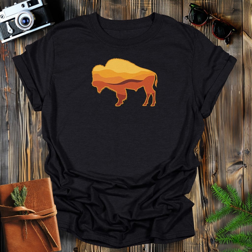 MyDesigns Physical Item S / Black Golden Bison T-Shirt