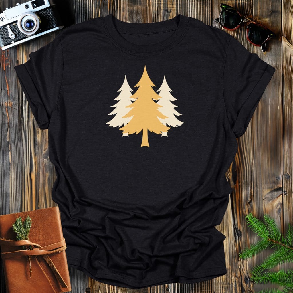 MyDesigns Physical Item S / Black Golden Evergreen T-Shirt