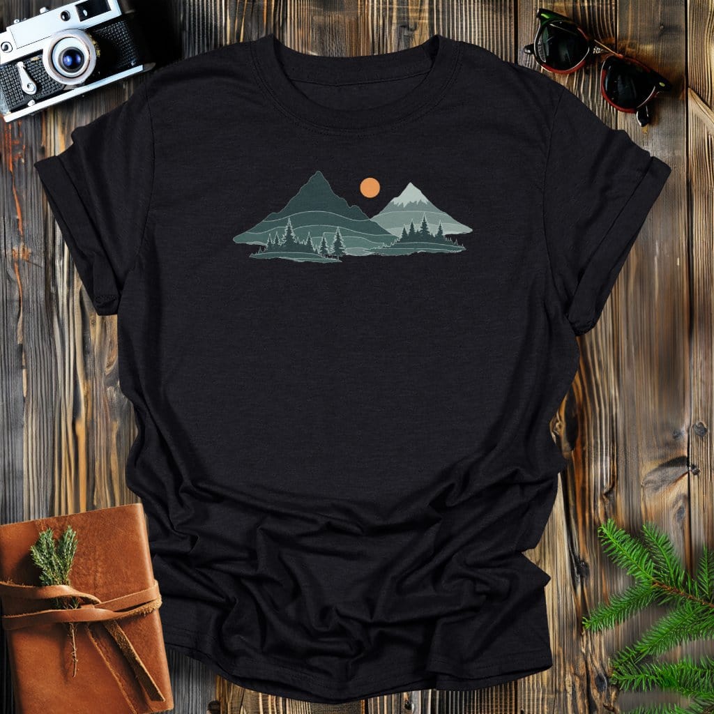 MyDesigns Physical Item S / Black Mountain Sunset T-Shirt