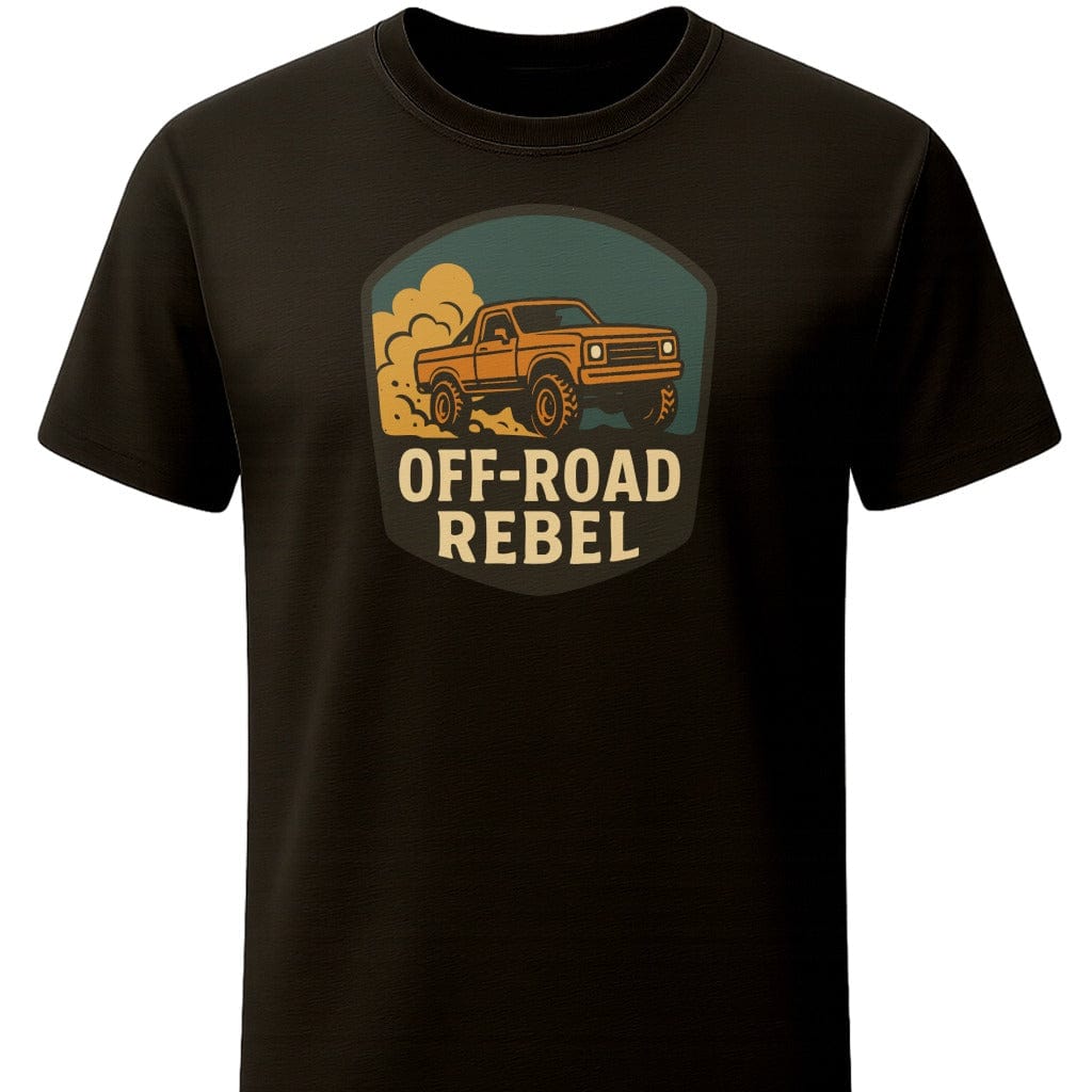 Off-Road Rebel 4x4 T-Shirt In S / Black Lightweight adventure tee for outdoor lovers Perfect for hiking camping or road trips Made from soft breathable cotton for all-day comfort Ideal for nature lovers and adventurers FAYO Threads outdoor apparel remember Fun Awaits You Outside