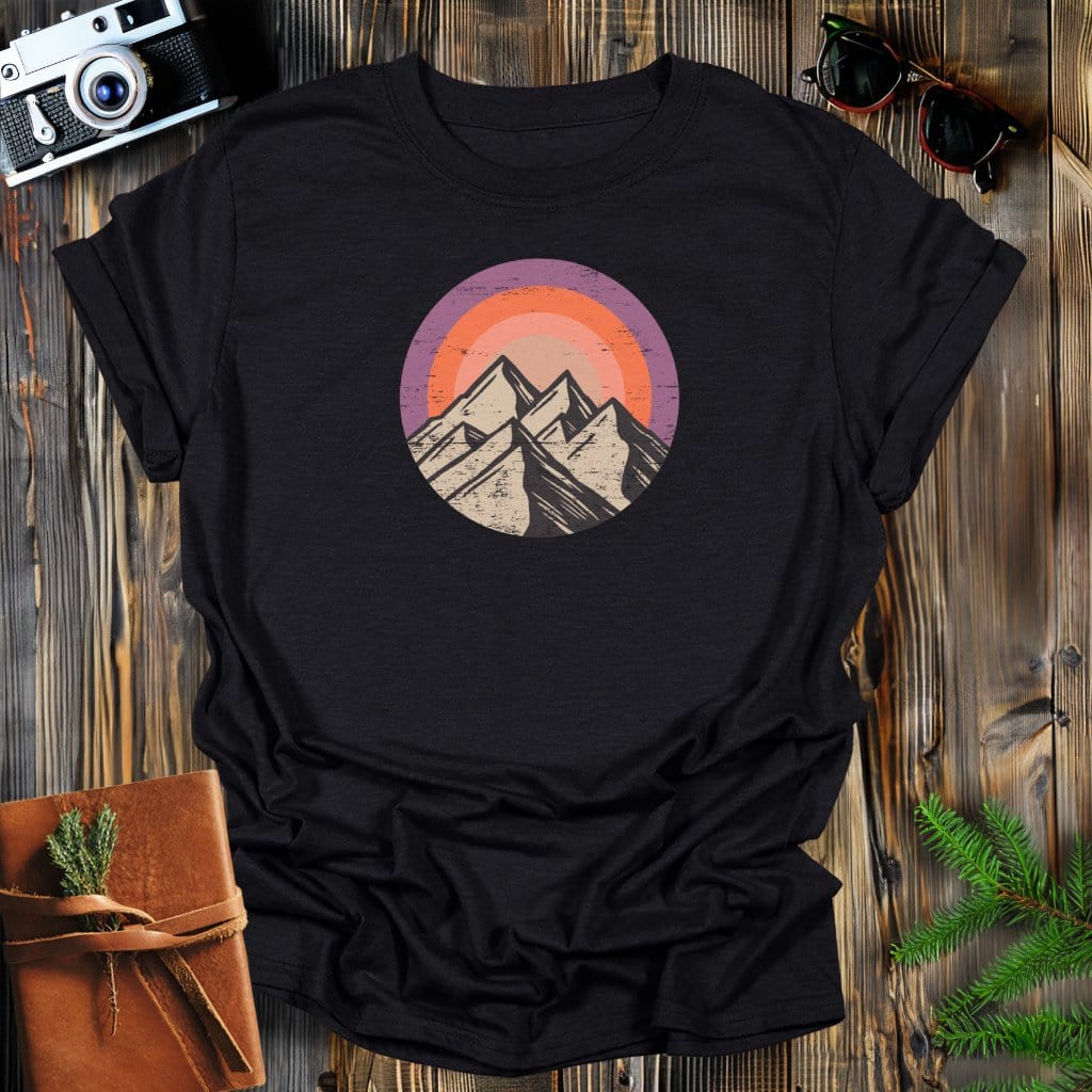 MyDesigns Physical Item S / Black Purple Skies and Mountains T-Shirt