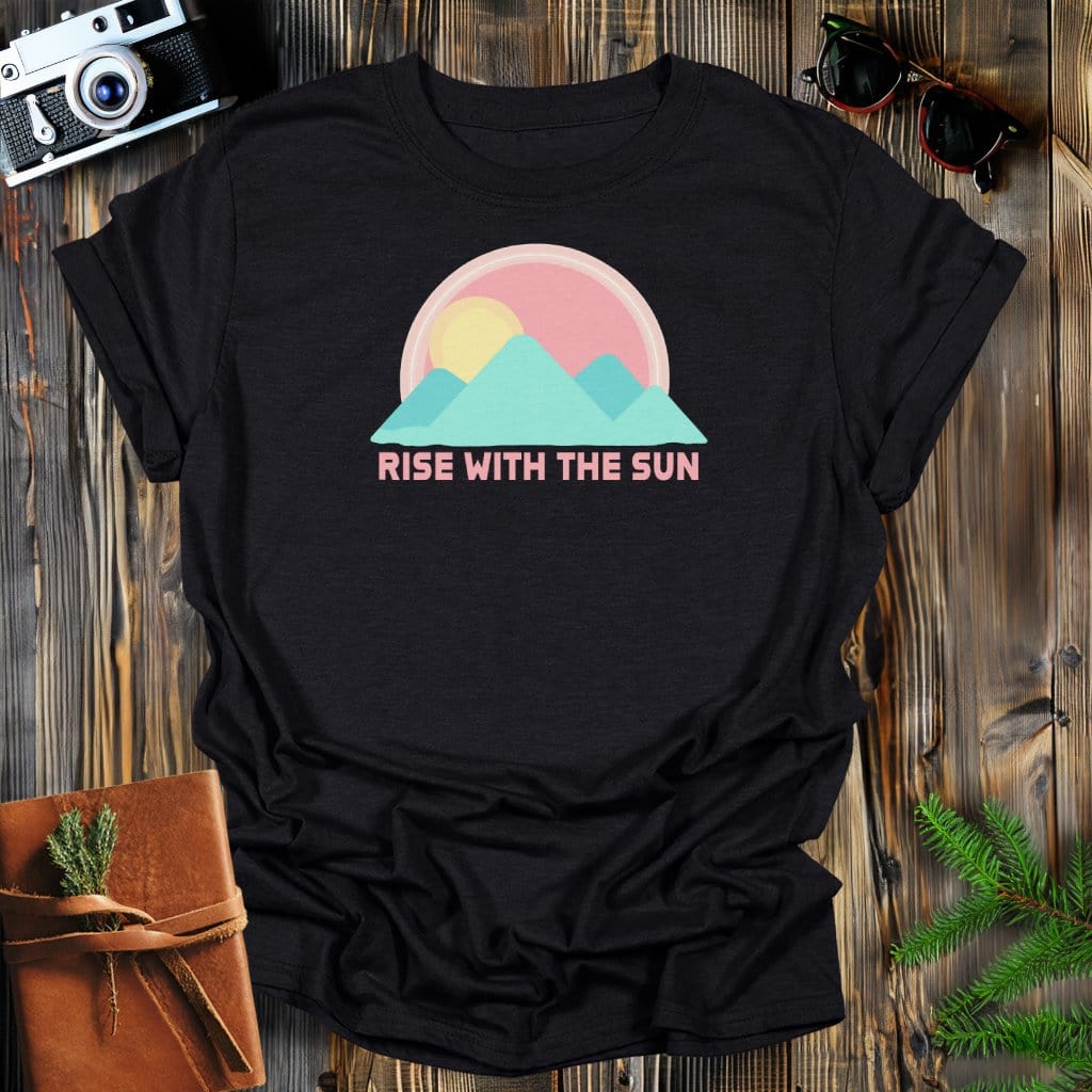 MyDesigns Physical Item S / Black Rise with the Sun T-Shirt