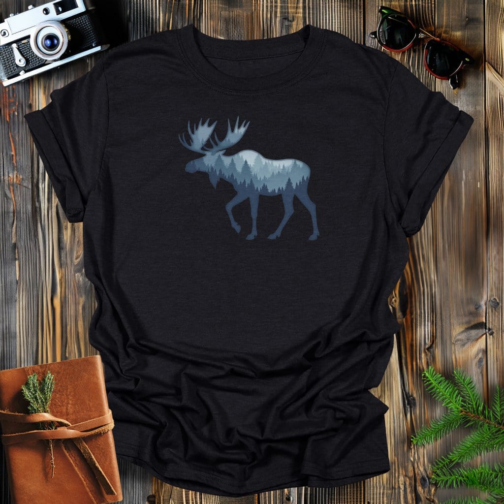 MyDesigns Physical Item S / Black Serene Moose T-Shirt