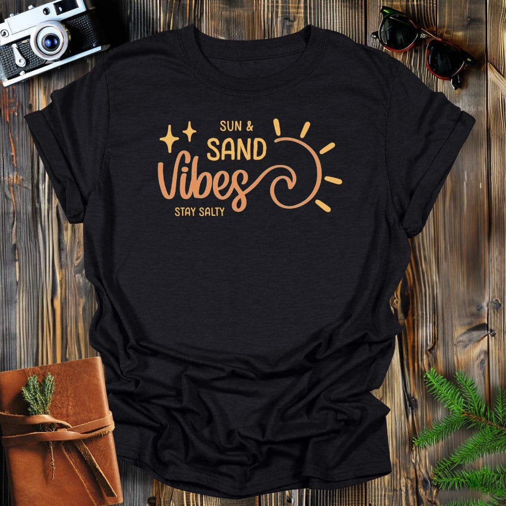 MyDesigns Physical Item S / Black Sun & Sand Vibes T-Shirt