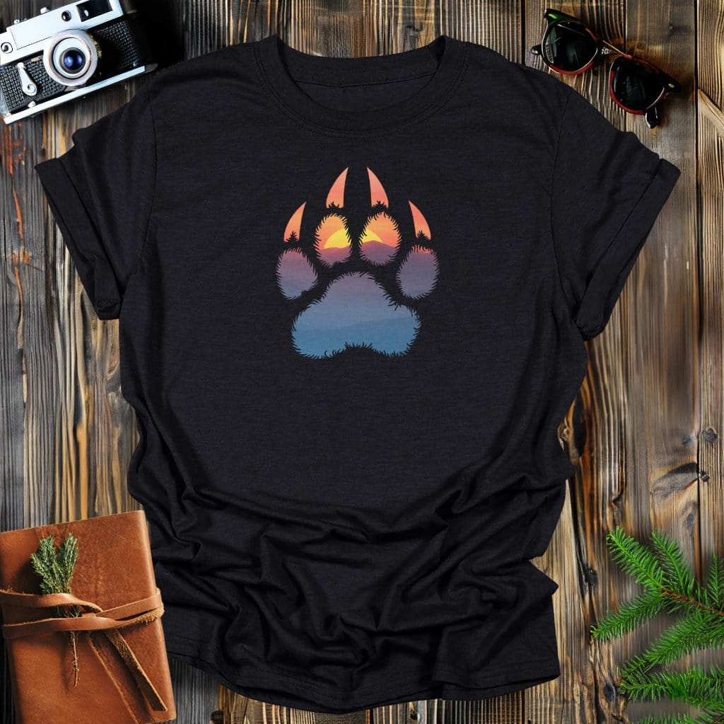 MyDesigns Physical Item S / Black Sunset Paw T-Shirt