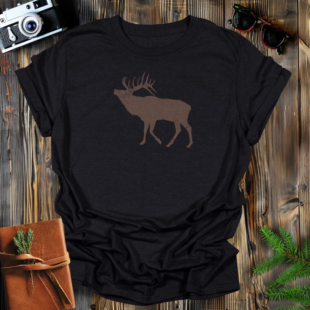 MyDesigns Physical Item S / Black Vintage Elk T-Shirt