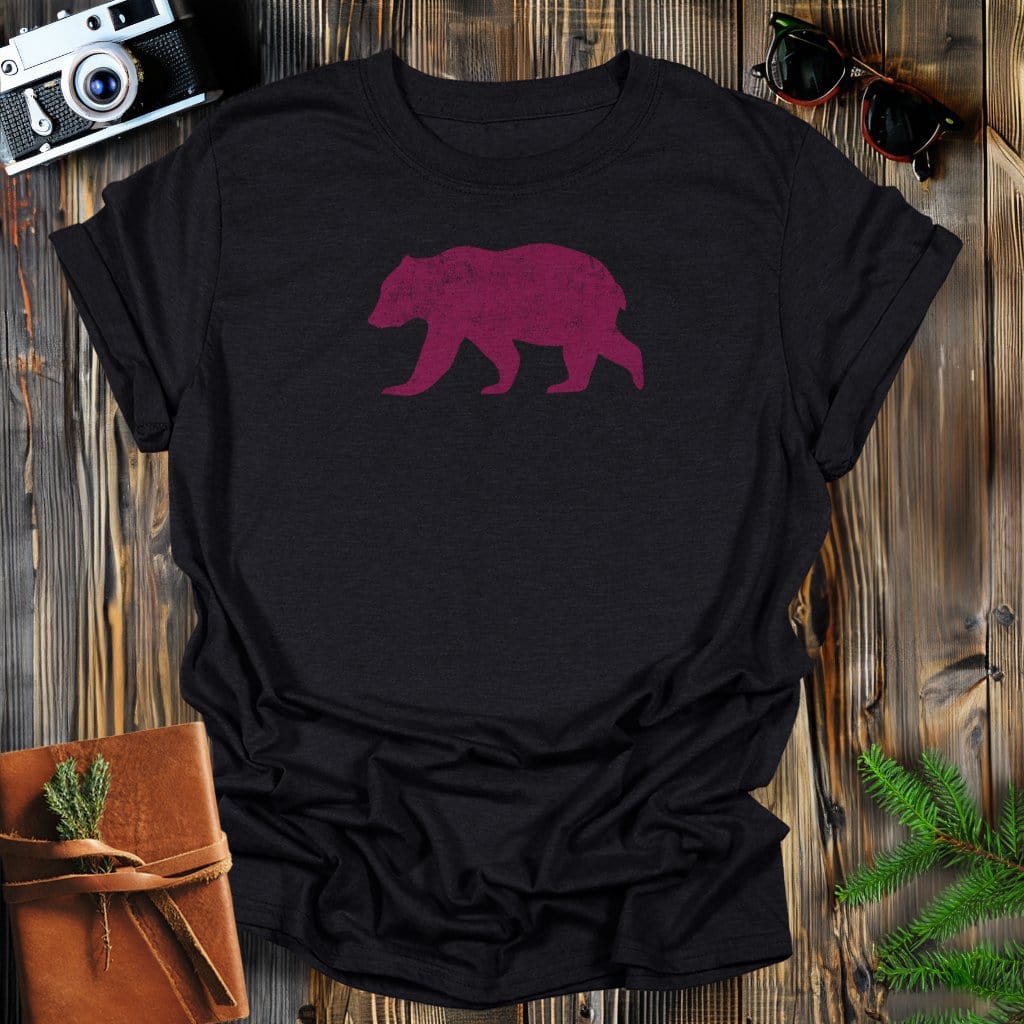 MyDesigns Physical Item S / Black Vintage Grizzly Bear T-Shirt