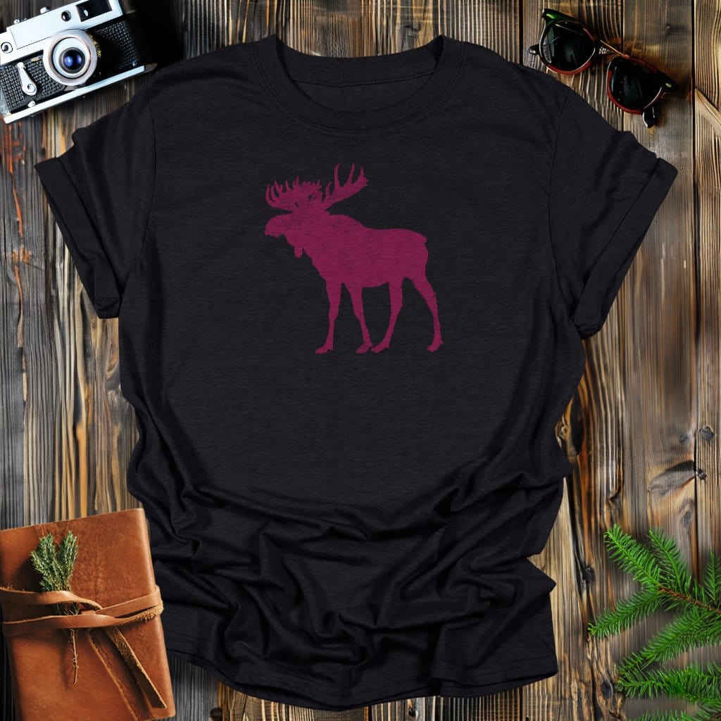 MyDesigns Physical Item S / Black Vintage Majestic Moose T-Shirt