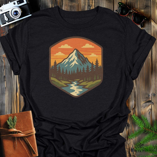 Vintage Majestic Mountain T-Shirt In S / Black Lightweight adventure tee for outdoor lovers Perfect for hiking camping or road trips Made from soft breathable cotton for all-day comfort Ideal for nature lovers and adventurers FAYO Threads outdoor apparel remember Fun Awaits You Outside