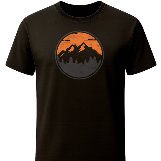 Vintage Mountain Badge T-Shirt In S / Black Lightweight adventure tee for outdoor lovers Perfect for hiking camping or road trips Made from soft breathable cotton for all-day comfort Ideal for nature lovers and adventurers FAYO Threads outdoor apparel remember Fun Awaits You Outside