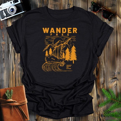 MyDesigns Physical Item S / Black Wander Free Waterfall T-Shirt