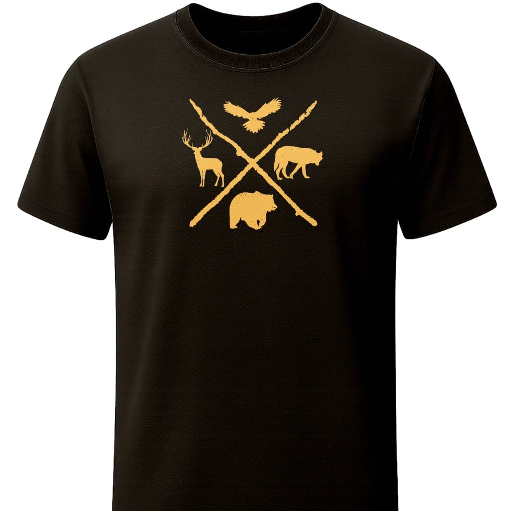 Wildlife Love T-Shirt In S / Black Lightweight adventure tee for outdoor lovers Perfect for hiking camping or road trips Made from soft breathable cotton for all-day comfort Ideal for nature lovers and adventurers FAYO Threads outdoor apparel remember Fun Awaits You Outside